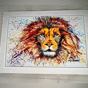 Colorful Lion Art Print by